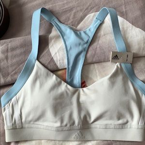 NEW Adidas All Me 3 Stripes Racerback Sports Bra